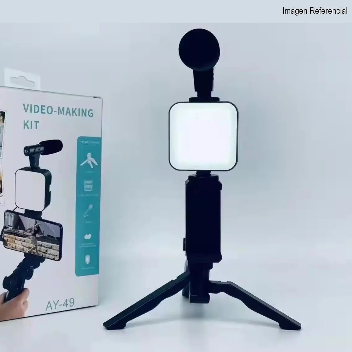 Miniatura 2 de Mini Trípode Luz Relleno Y Micrófono